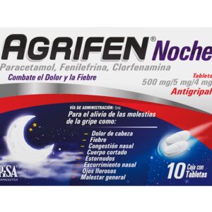 AGRIFEN NOCHE 500/5/4 MG 10 TABLETAS