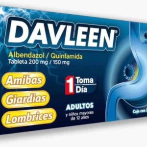 DAVLEEN QUINFAMIDA/ALBENDAZOL DESPARACITANTES/150 MG C/2 TBLS