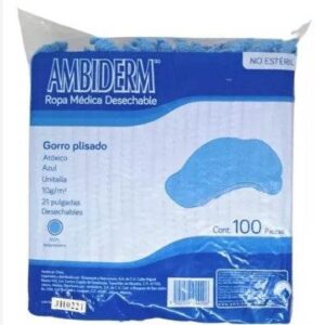 GORRO PLISADO AZUL 10GR BOLSA C/100