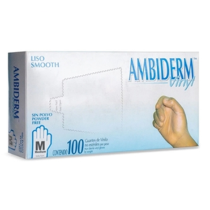 GUANTE VINIL NO EST P/EXP MED CAJA C/100 PZAS*AMB*LISO