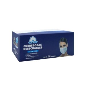 CUBREBOCAS TRICAPA AZUL C/50