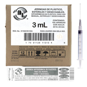 JERINGA NEGRA 3ML.(22X32MM) CAJA C/100